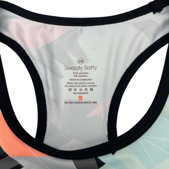 SWEATY BETTY All Day Racerback Tank Top Sz XXS Geometric Print - Picture 3 of 6